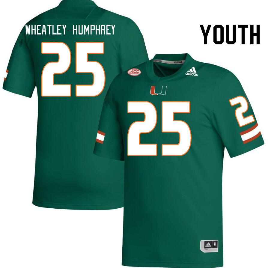 Youth #25 Chris Wheatley-Humphrey Miami Hurricanes College Football Jerseys Stitched-Green